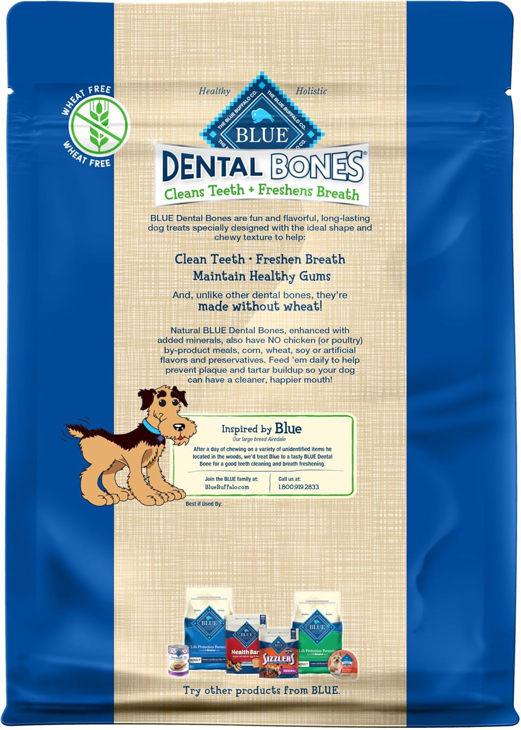 Dental Bones Mini Natural Dental Chew Dog Treats, (5-15 Lbs) 27-Oz