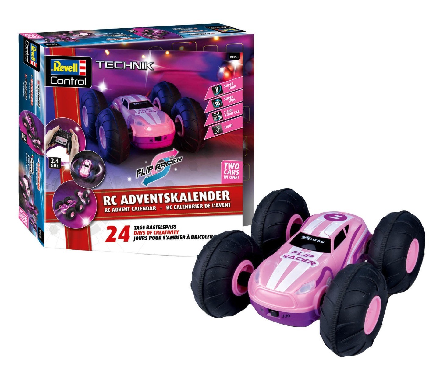 Calendrier de l'avent Flip Race rose Revell idée cadeau Noël fille et garçon
