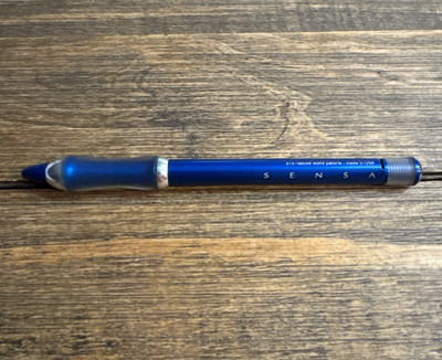 Vintage Sensa Ballpoint Pen Blue Venetian Zephyr Gel Grip Twist Mechanism READ