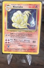 Pokémon Ninetales TCG Set Base Holo Inglese Carta Rara 012/102 Vintage