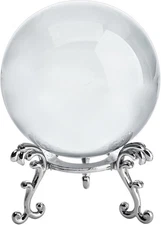 60Mm Sparkling Clear Crystal Ball with Stand Handcrafted Photography Prop for Ma