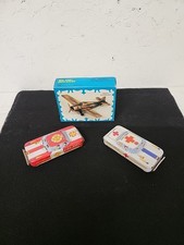 (2) Vtg NOMURA TN JAPAN Tin Litho Toy Car AMBULANCE & FIRE CHIEF Die Cast Bomber