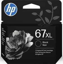 HP 67XL Black High-Yield Ink Cartridge Works with DeskJet 1255, 3YM57AN