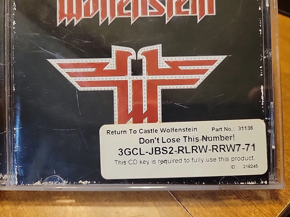 Wolfenstein PC Game Compact Disc Return to Castle 2001 Windows Activision w Code - Image 3 of 4