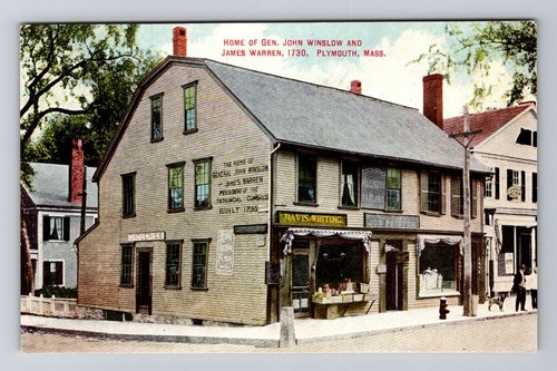 Plymouth, MA-Massachusetts, Heimat von General John Winslow & Warren, alte Postkarte