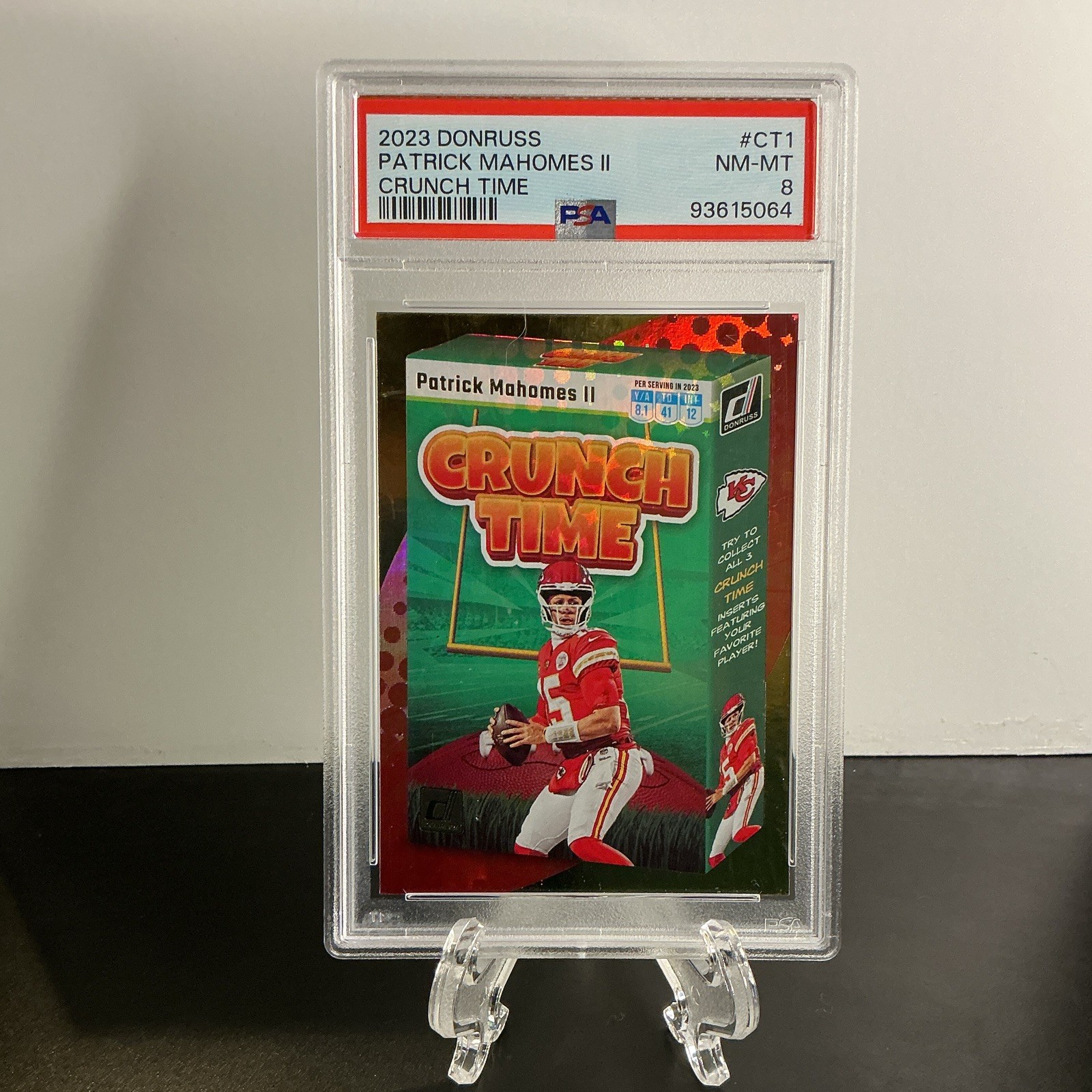 Panini 2023 Donruss Crunch Time Patrick Mahomes II #CT-1 Insert PSA 8 Chiefs