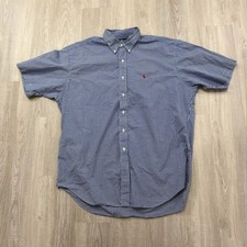 Polo Ralph Lauren Blake Short Sleeve Button Shirt Men's Extra Large Blue Plaid