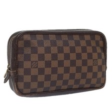 Borsa pochette Louis Vuitton Damier Ebene Trousse Toilette25 N47624 LV originale 90282