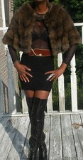 Fab Barguzine Silver Tip Russian Sable Fur Coat Jacket Bolero Stroller Cape S-8