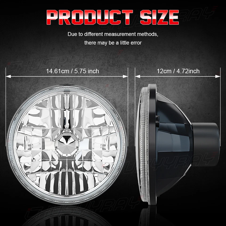 For Ford	LTD 1968 1969 1970 1971-1978 4pcs 5.75" 5-3/4'' Round LED Headlights — 第 2/4 张图片