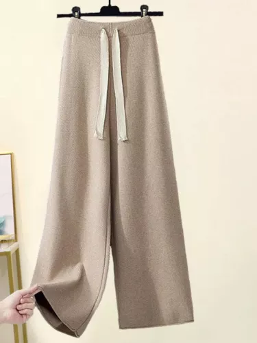Conjunto de dos piezas de chándal para mujer suéter tops conjuntos pantalón traje tejido para mujer - Imagen 9 de 35