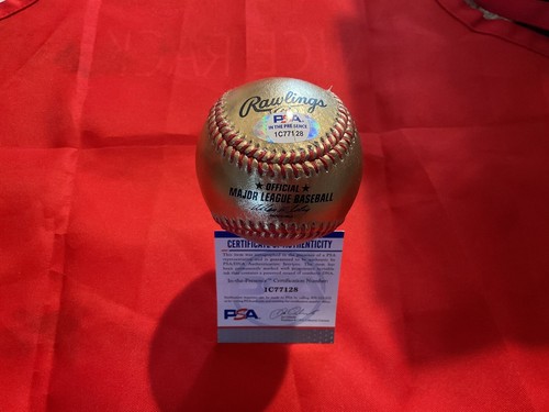 ROGER CLEMENS SIGNED GOLD OML BASEBALL WITH CY7 PSA 1C77128 CERTIFICATE - Picture 2 of 7