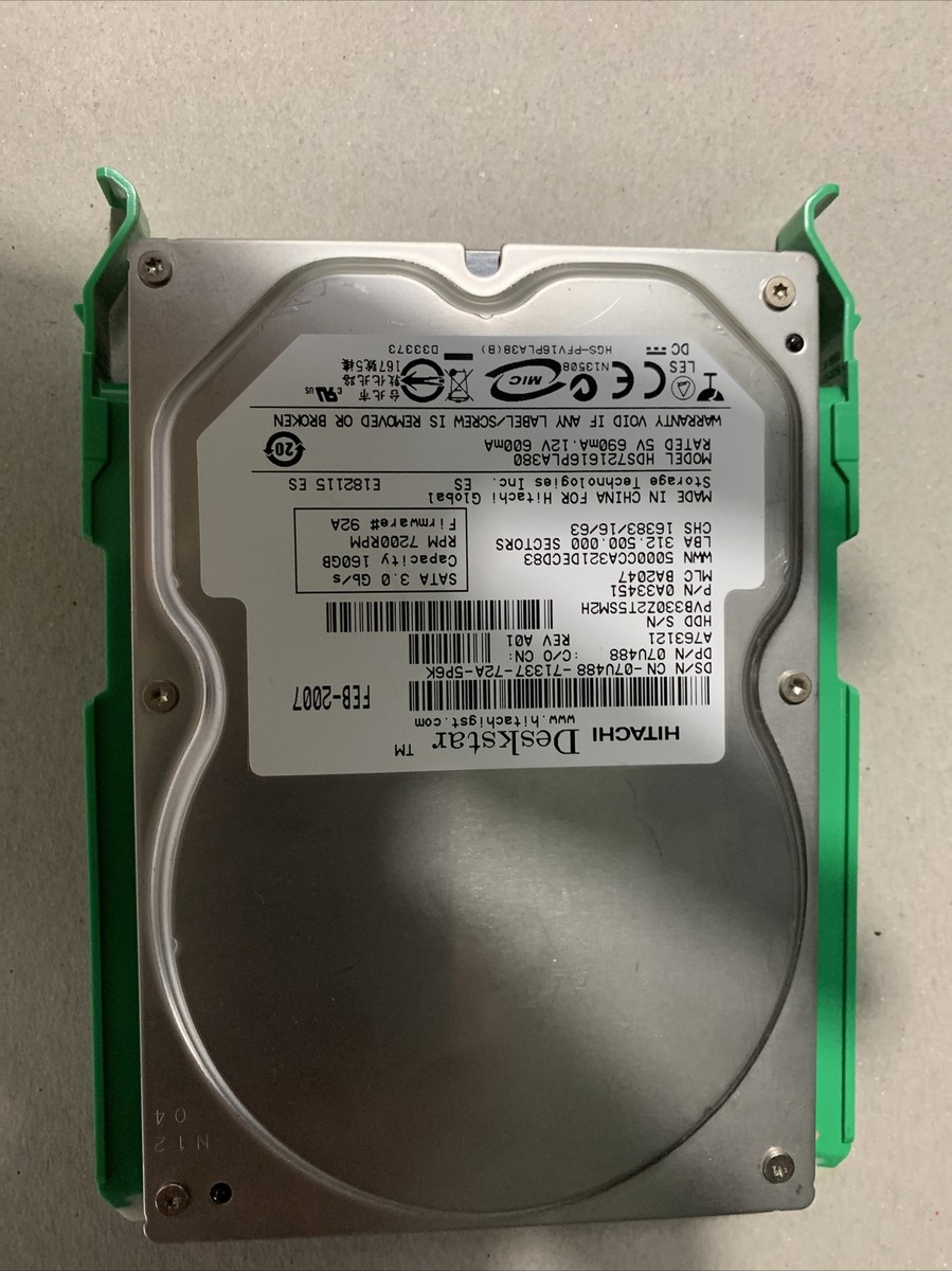 Hitachi Deskstar 160GB 7000 RPM 3.5” HDD HDS721616PLA380 0A33451