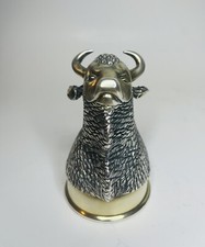Collectible 925 Sterling Silver Gold Plated Upside Down Stack Buffalo Head 9 OZ