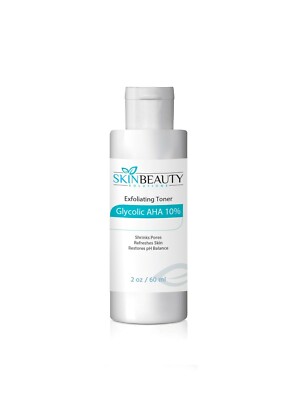 2oz Glycolic Acid 10% AHA Facial Toner Exfoliating Skin Care Solution