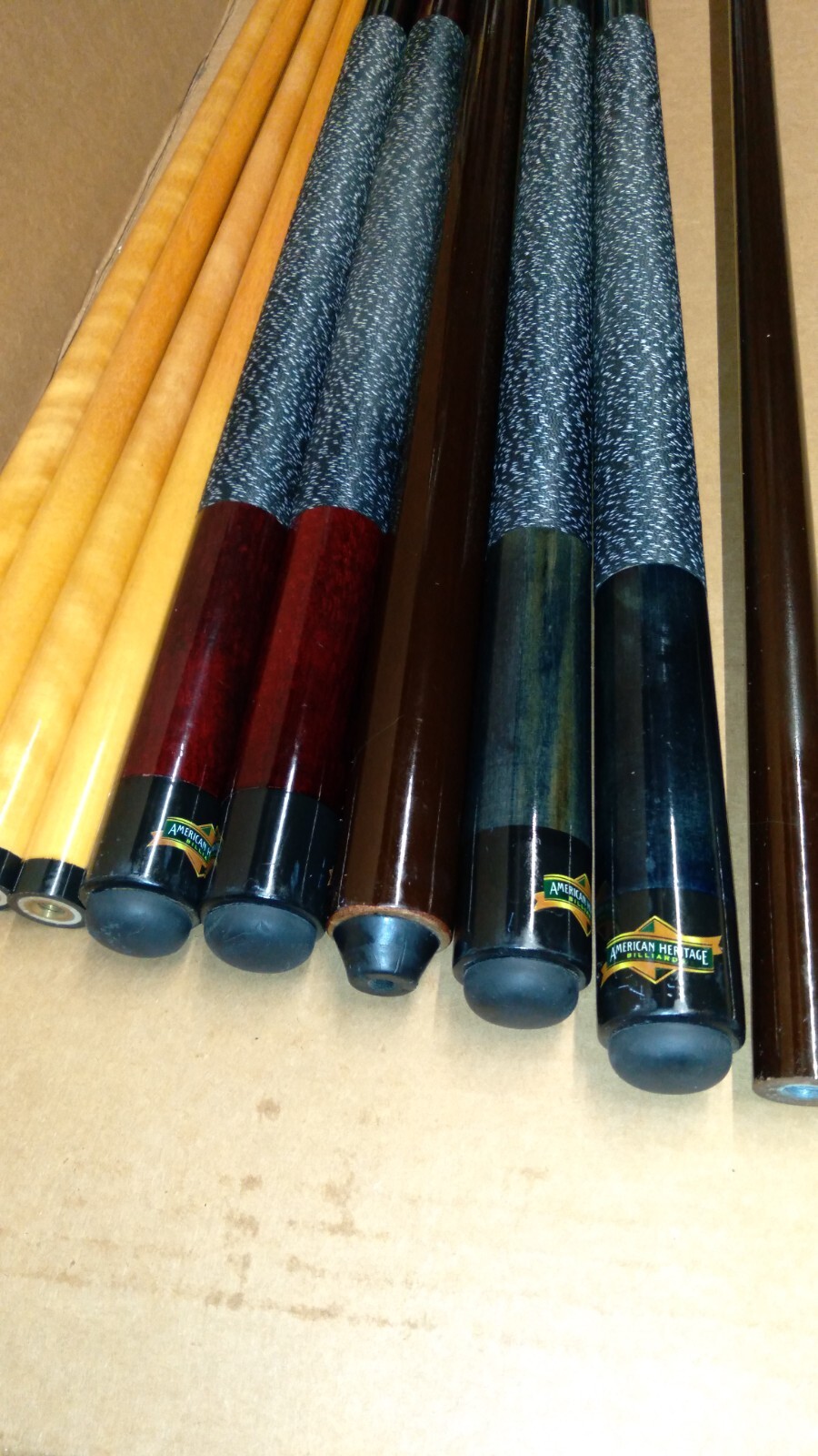 4American Heritage Pool Cue Sticks plus bridge stick cue rest. eBay