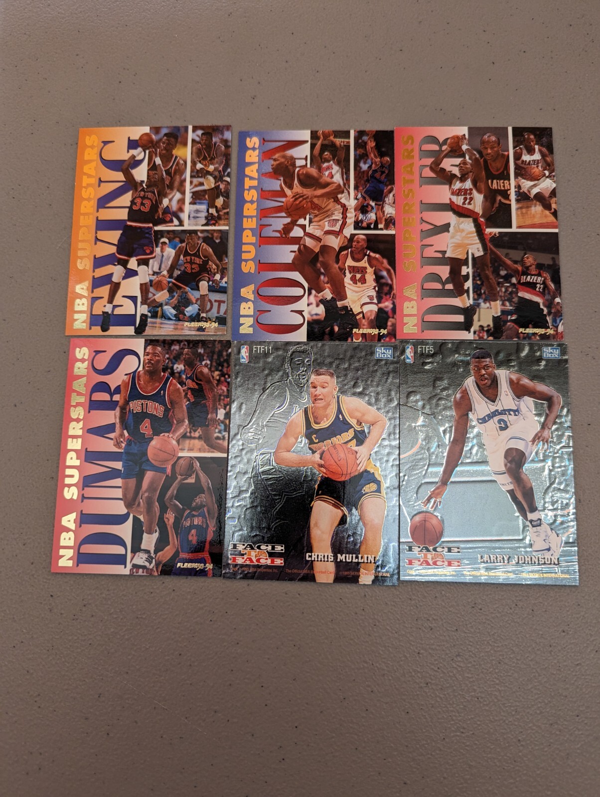 1993-94 Fleer Basketball NBA Super Stars Skybox Face To Face Lot Of 6