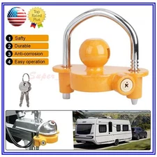 Trailer Lock Universal Adjustable Heavy-Duty Towing Hitch Lock Couple..