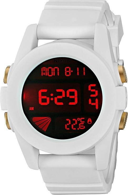 BRAND NEW* Nixon UNIT Digital LCD Screen White Rubber Mens