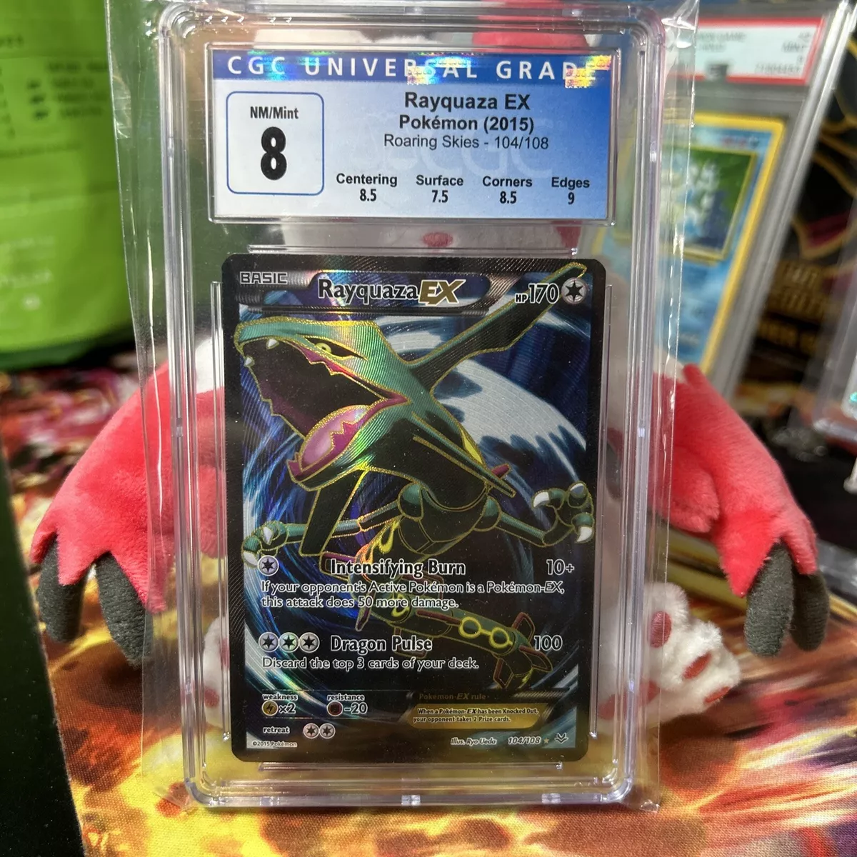  Pokemon - Rayquaza-EX (104/108) - XY Roaring Skies - Holo :  Toys & Games