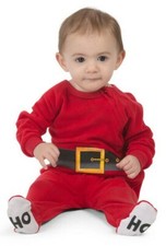 Family PJ's Unisex Baby Boy or Girls Santa Suit Christmas Footed Pajamas Red NWT