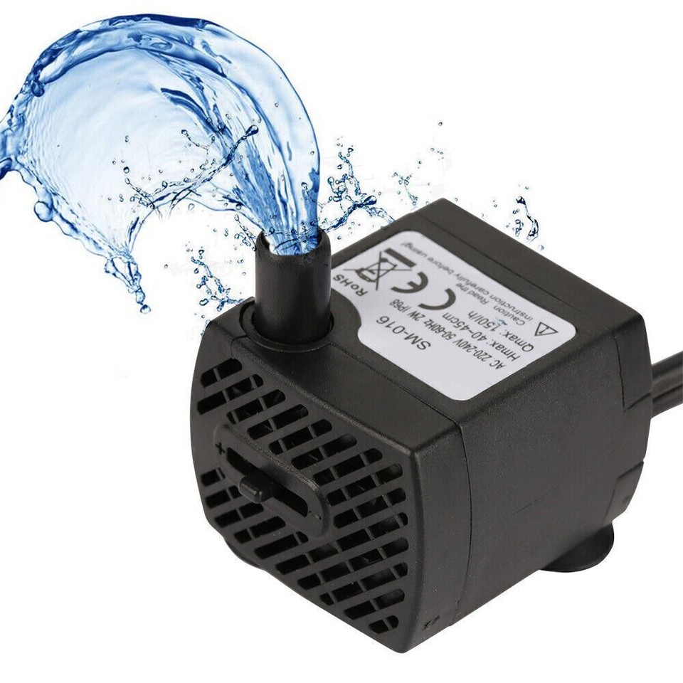 Water Fountain Pump with 4 LED Light Super Silent Small Submersible Water Pump eBay