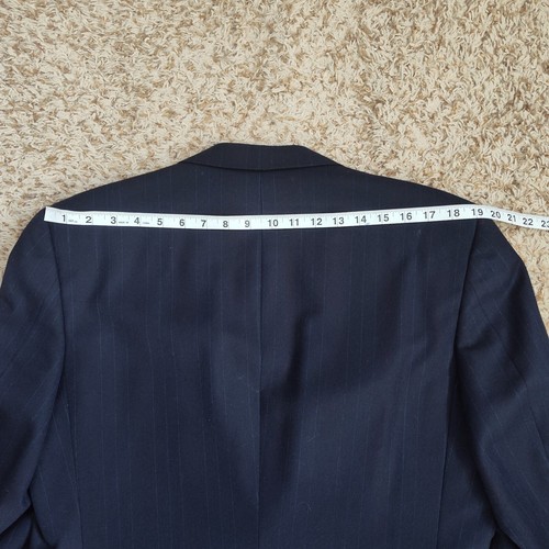 Hickey Freeman Men Size 41R Navy Blue with Red White Blue Thin Stripes Blazer - Picture 3 of 14