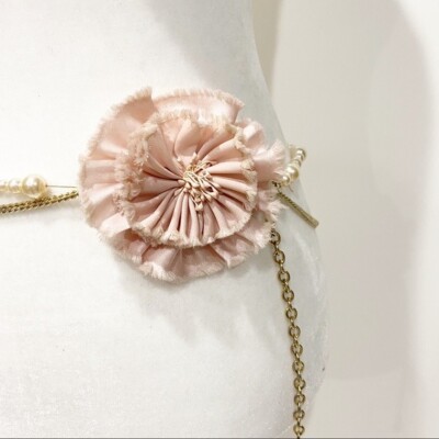VINTAGE BEBE Pearl Chain Belt Necklace VINTAGE BEBE Pearls And Gold Chain Belt Necklace Women main image 2