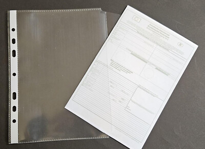 100x A5  Dokumentenhülle f. z.B. Fahrzeugbriefe GLASKLAR GLATT mit KLAPPE, 150my