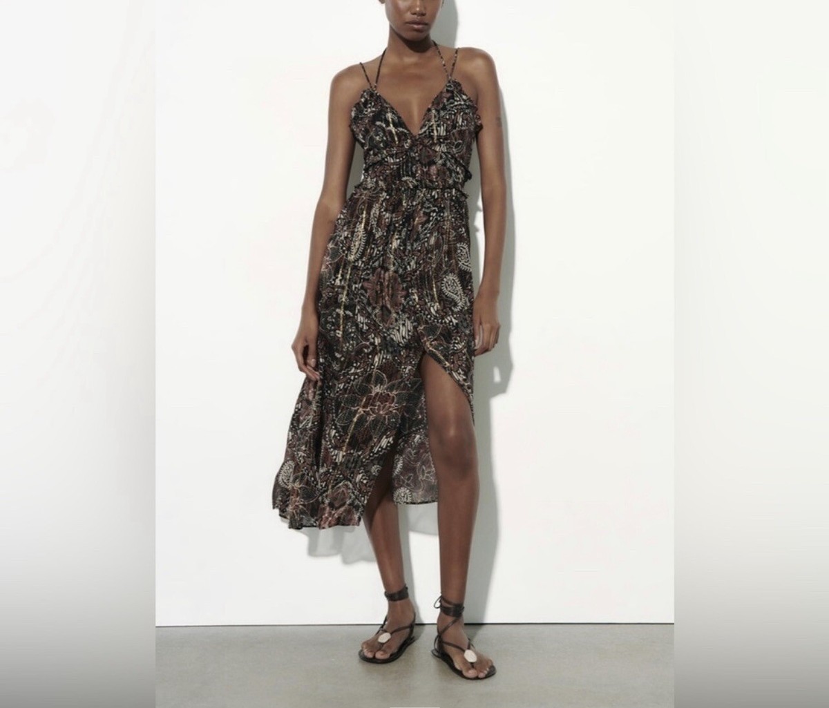 metallic thread dress zara Zara | Dresses | Zara Metallic Thread Printed Dress Small