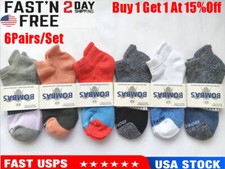 6 Pair Bombas Women's Adults Tri-Block Marl Ankle Sock Size M Original Tag