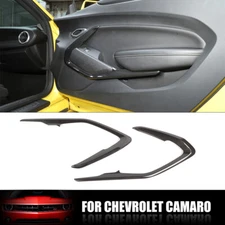 Inner Door Panel V Shape Cover Trim Strip Decor for Chevy Camaro 16+Carbon Fiber