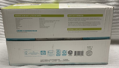 Seventh Generation Sensitive Protection Diapers, Size 3, 120 Count 16- 21 lbs - Picture 4 of 9