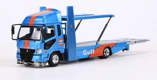1/64 Diecast Car Model Mitsubishi FUSO Fighter 2017 Double deck tow trucks Gulf - Picture 5 of 8