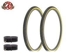 2 ALTA BICYCLE WIRE BEAD 24 x 1-3/8 DURABLE TIRES BLACK/GUM CROSS RANGER W/TUBES