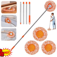 4 Removable Poles 4 Interchangeable Mop Heads 180° Adjustable Mop Set For Floor