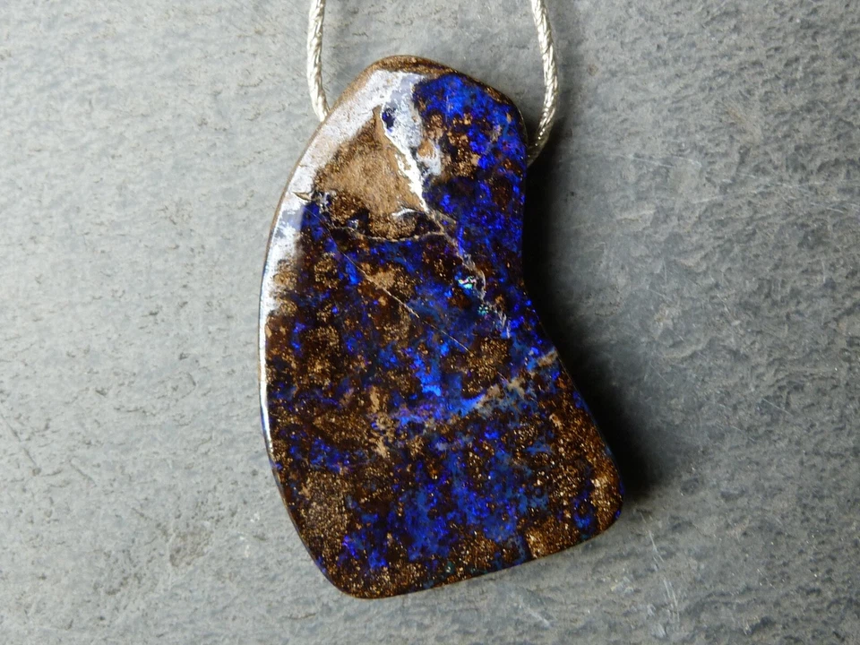 Collana/Pendente In Argento 925 Con 1 Opale Boulder D'Australia, 50 Cm - Immagine 4 di 4