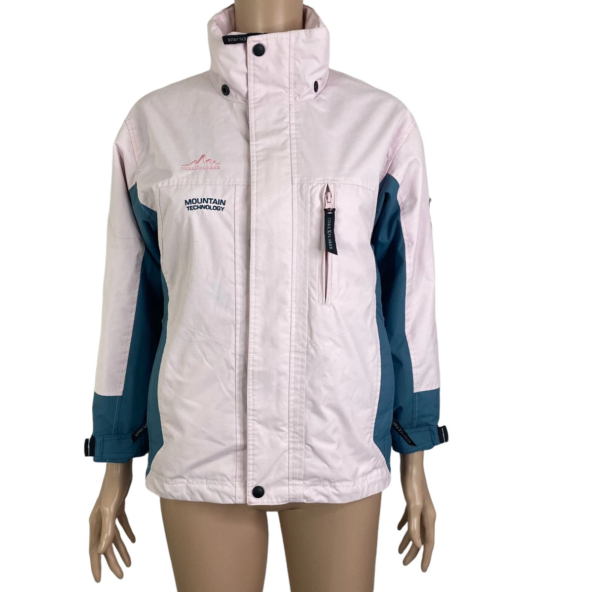 CoreXplorer Ski Jacket Womens Size 10 Pink Grey Insulated Full Zip Patches  | eBay