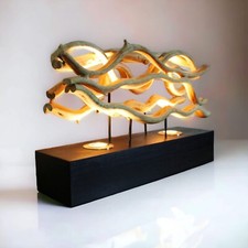 Kinaree CHUMPHON Liana Wood Table Lamp 62cm Thailand Handcrafted LED GU10 Black