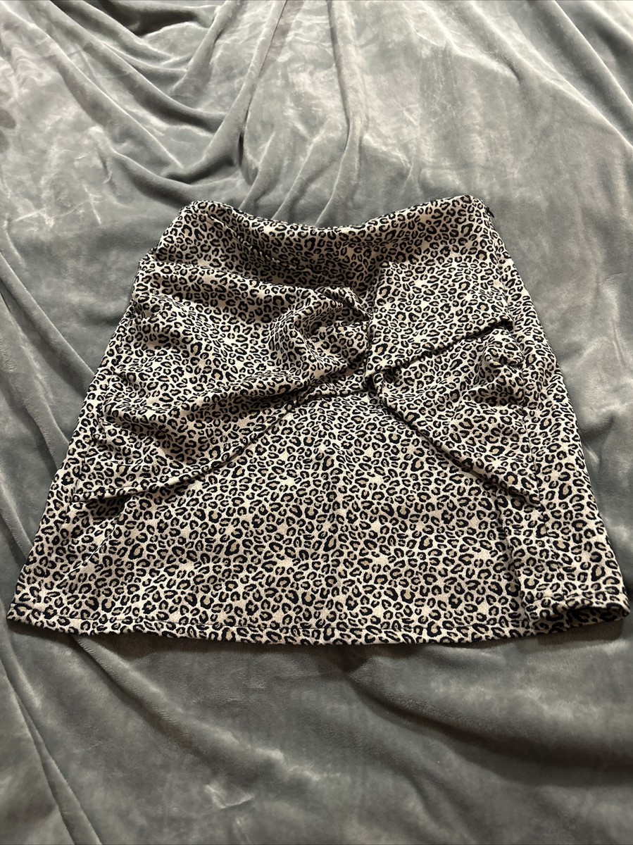ZARA Animal Print Draped Fabric Mini Skirt Size XS