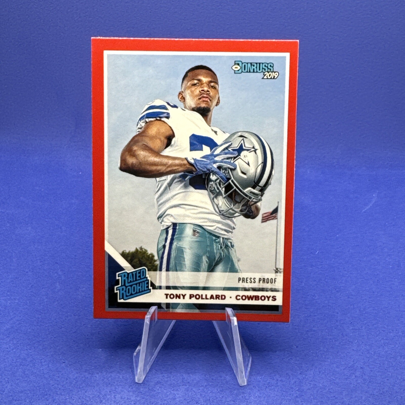 2019 Donruss Tony Pollard Rated Rookie Press Proof Red #337 - Cowboys