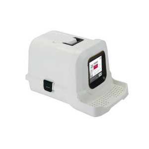 MPETS Maison de toilette Suez - Noire et blanc - Pour chat