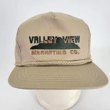 Valley View Marketing Co Hat Cap Mountain Rope Snapback Beige Vtg
