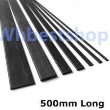 1-6pcs Carbon Fiber Strip Pultruded 0.5mm-4.0mm Thickness x 3mm-20mm Widthx500mm