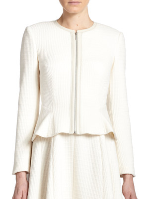 ivory peplum jacket