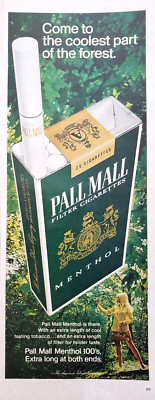 PRINT AD Pall Mall Menthol Cigarettes 1969 5x13 Extra Long Coolest