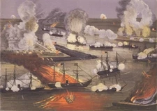 Civil War Battle of New Orleans. New matted art prints of 1862 lithograph.