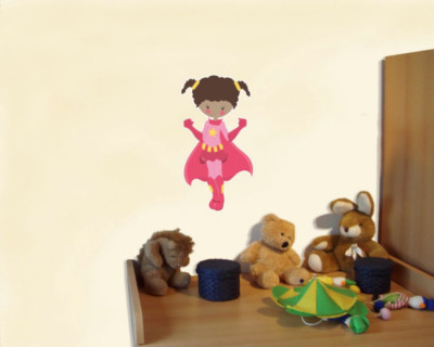 Samunshi Superheldin Natasha Wandtattoo Aufkleber Kinderzimmer  5 Größen