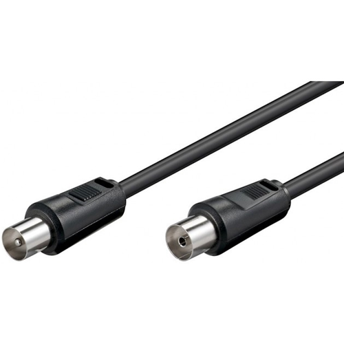 Câble Antenne TV Goobay 5m - Double Blindage 70dB - Prises Coudées 90° - HD Et TNT