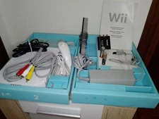 Nintendo Wii WHITE CONSOLE + Cables and Sensor Bar WITHOUT Controller